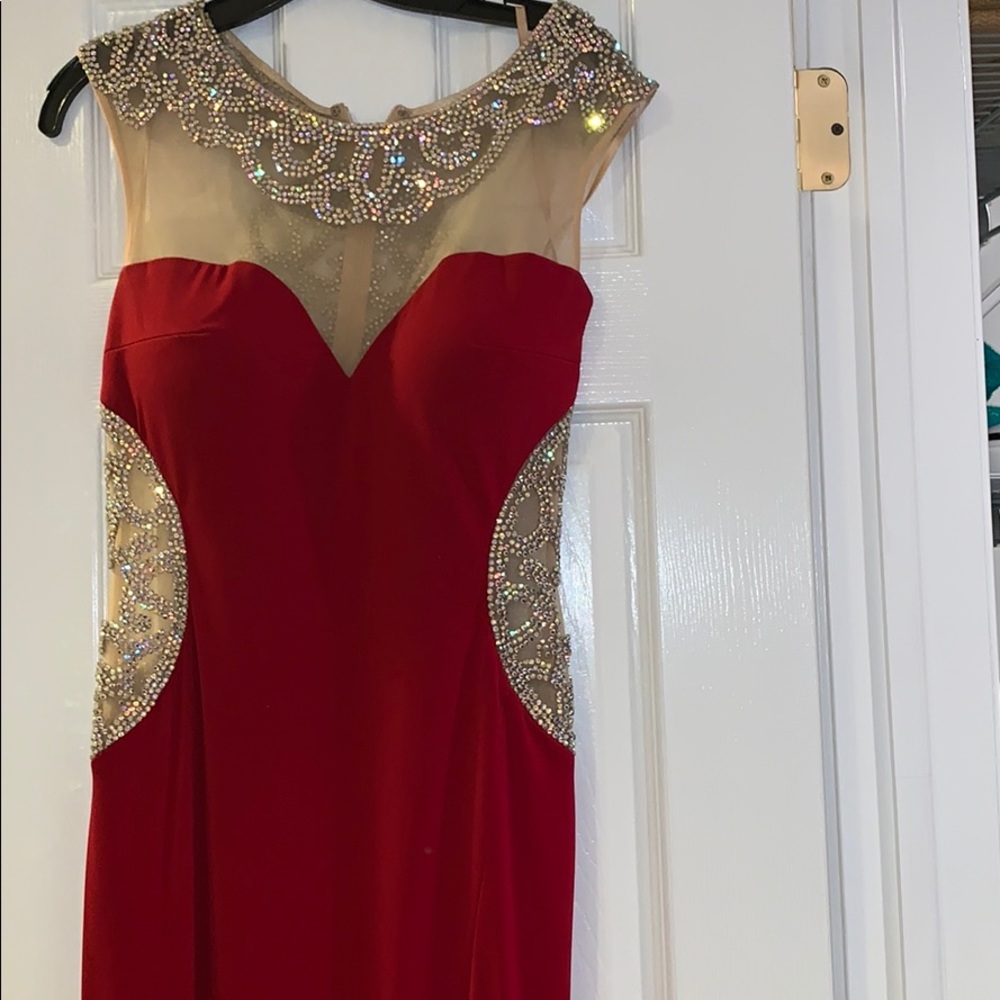 My senior prom red beautiful prom dress.